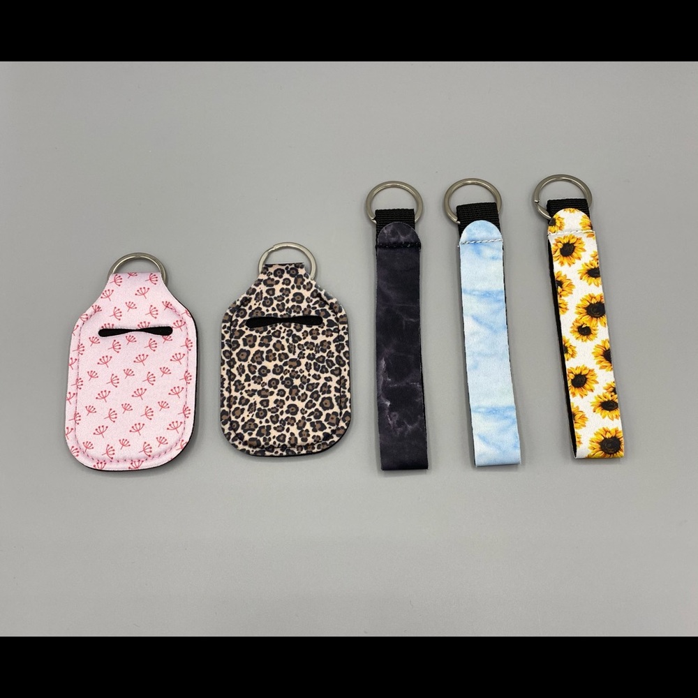Neoprene Key Fobs Sanitizer Holders New